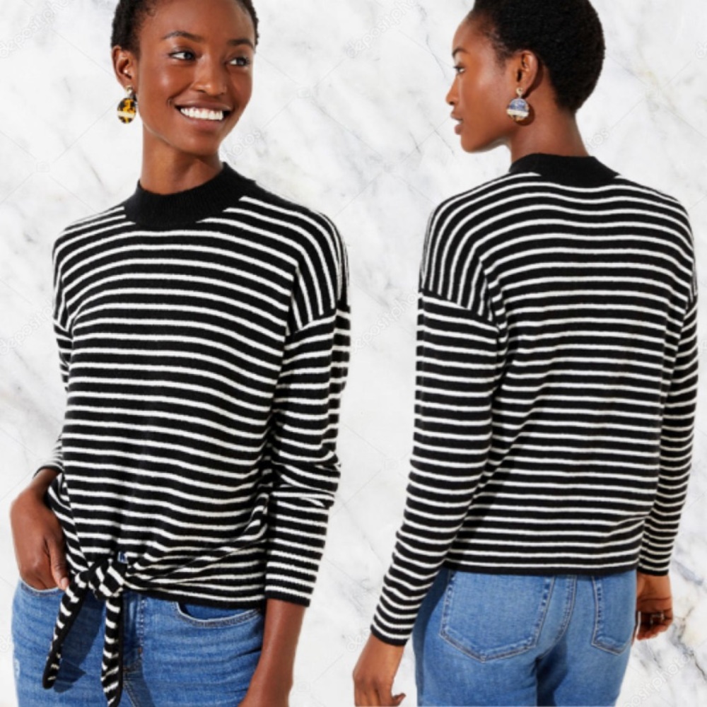 LOFT Mock Neck Turtleneck Front Tie Sweater—SZ. XL